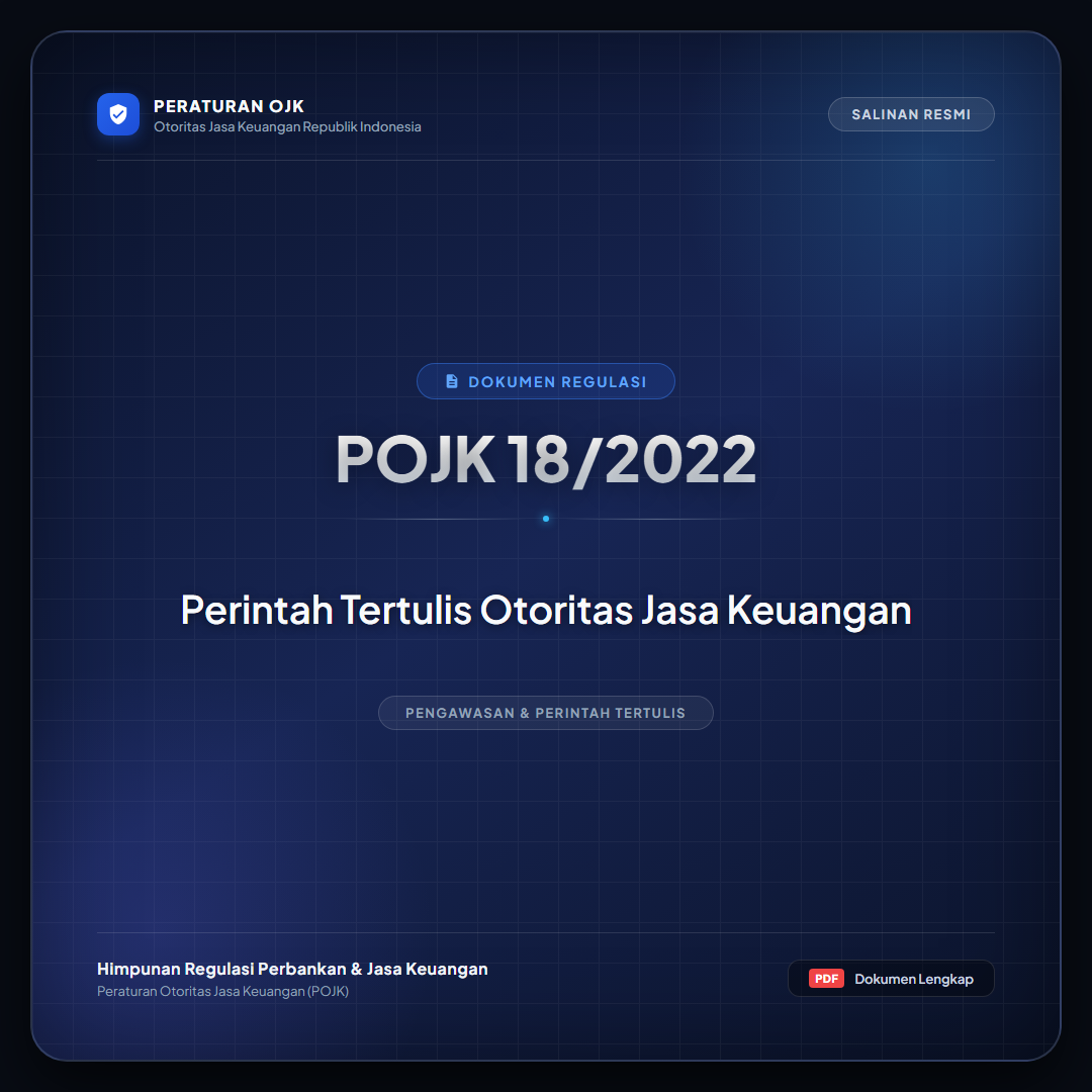 POJK 18-2022 - Perintah Tertulis
